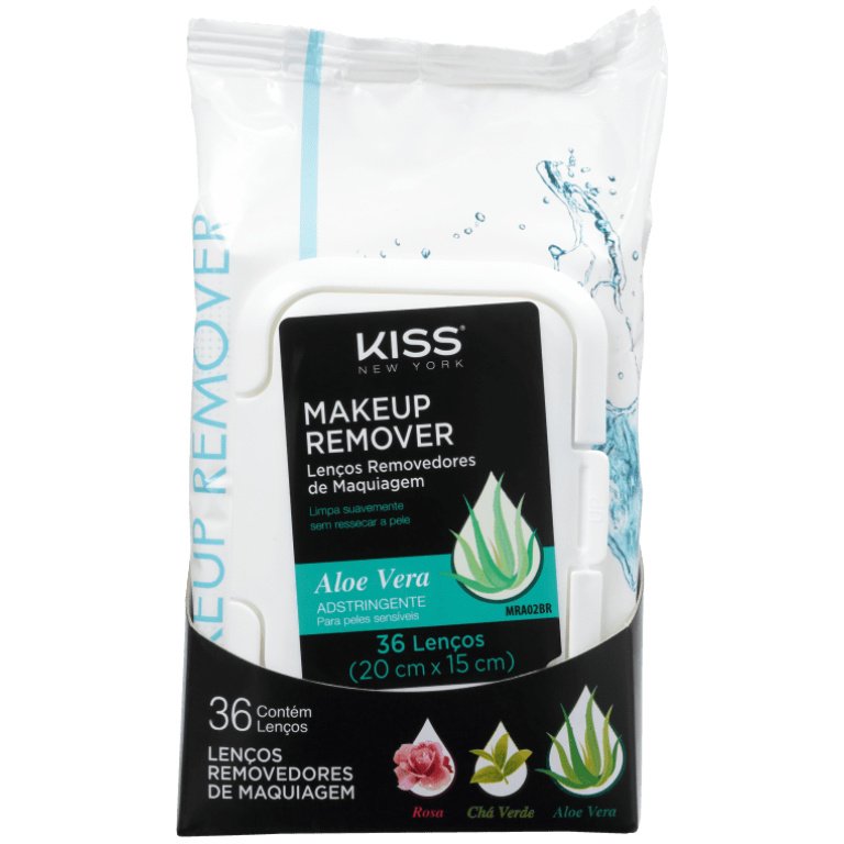Lenço Demaquilante Aloe Vera Kiss New York