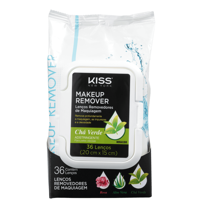 Lenço Demaquilante Chá Verde Kiss New York