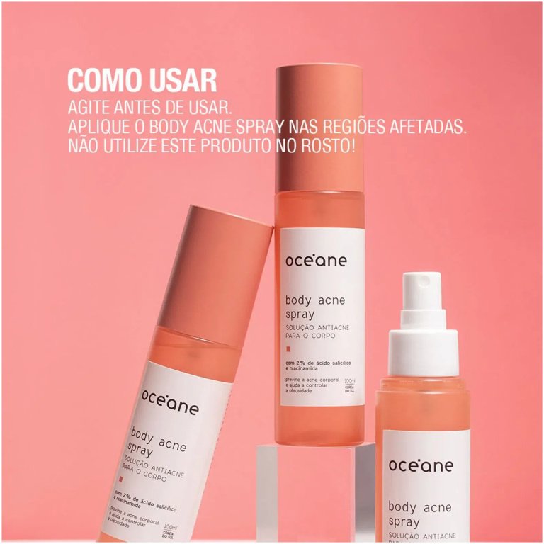 Body Acne Spray Solução Antiacne para o Corpo Océane 100ml - Image 5