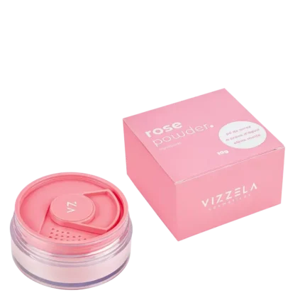 Pó Solto Facial Rosa Rose Powder Vizzela 10g - Image 2