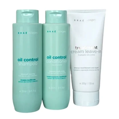 Kit Oil Control + Leave-in Cream Treatment Stages Braé (3 Produtos)