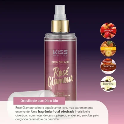 Body Splash Rose Glamour Kiss New York 200ml - Imagem 2