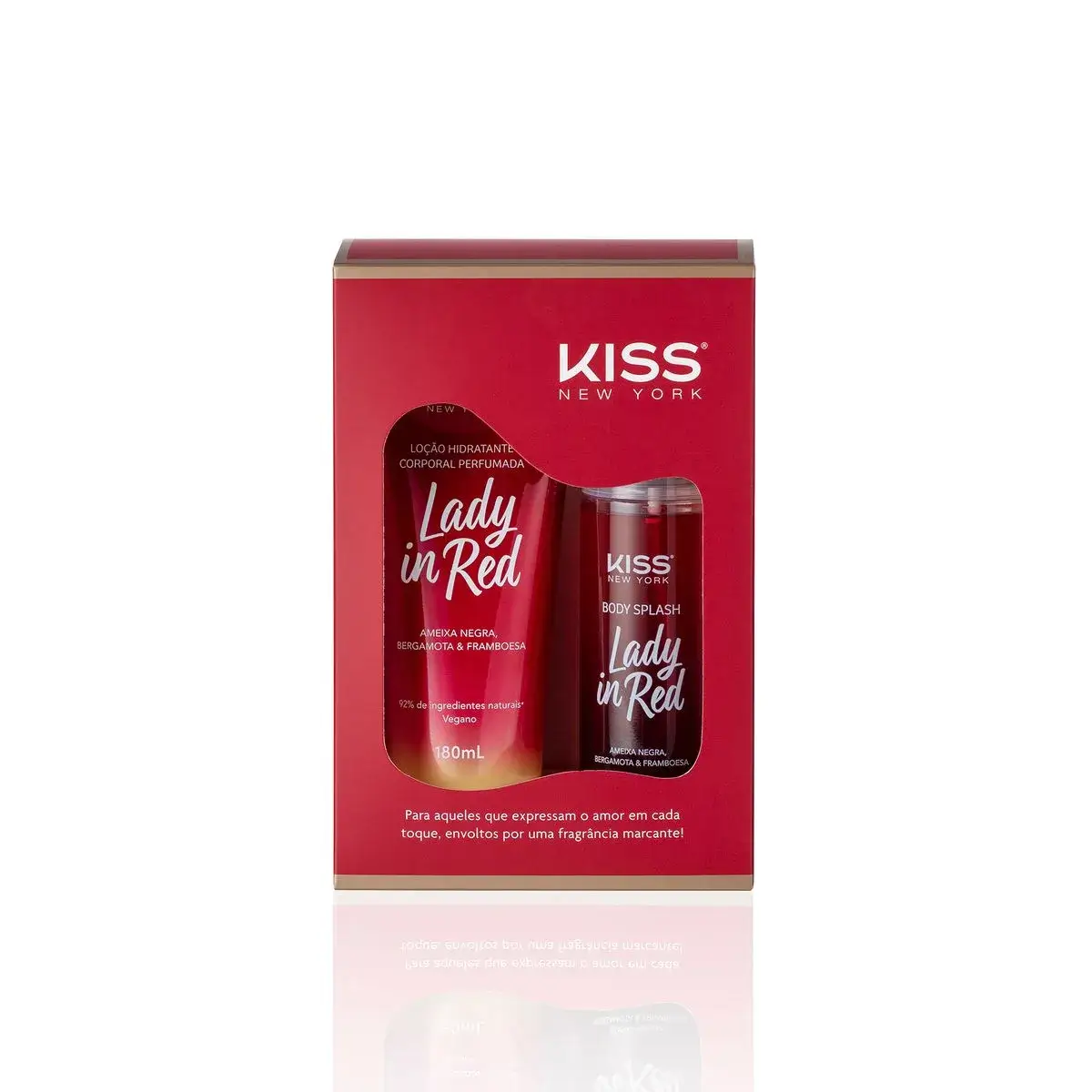 Kit Loção Corporal 180ml + Body Splash 200ml Lady in Red Kiss New York - Imagem 2