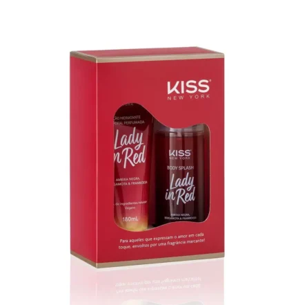 Kit Loção Corporal 180ml + Body Splash 200ml Lady in Red Kiss New York