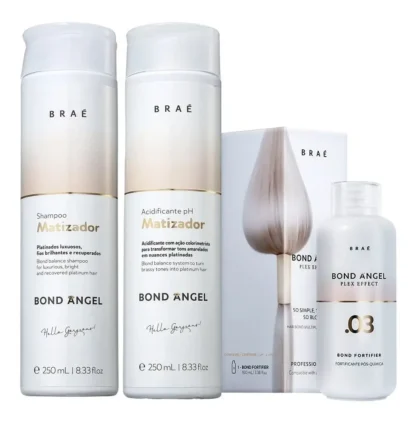 Kit Shampoo 250ml + Condicionador 250ml + Plex Effect 100g Bond Angel Matizador pH Braé