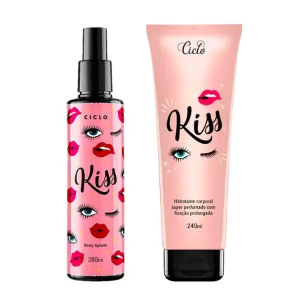Kit Loção Hidratante Corporal 240ml + Body Splash 200ml Kiss Ciclo Cosméticos