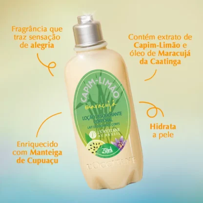 Loção Corporal Capim-Limão Maracujá L'Occitane Au Brésil 250ml - Image 2