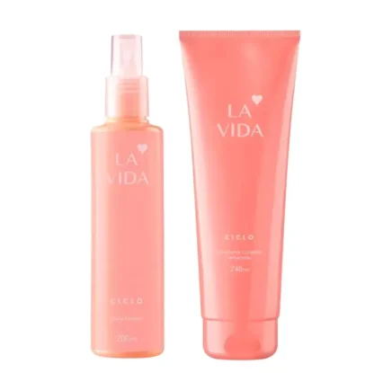 Kit Loção Hidratante Corporal 240ml + Body Splash 200ml La Vida Ciclo Cosméticos