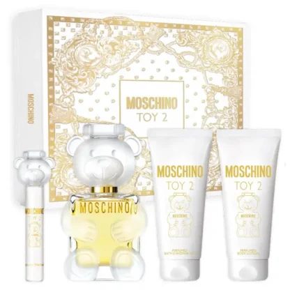 Kit Feminino Moschino Toy 2 Eau de Parfum 100ml + loção corporal 100ml + gel de banho 100ml + Travel Size 10ml