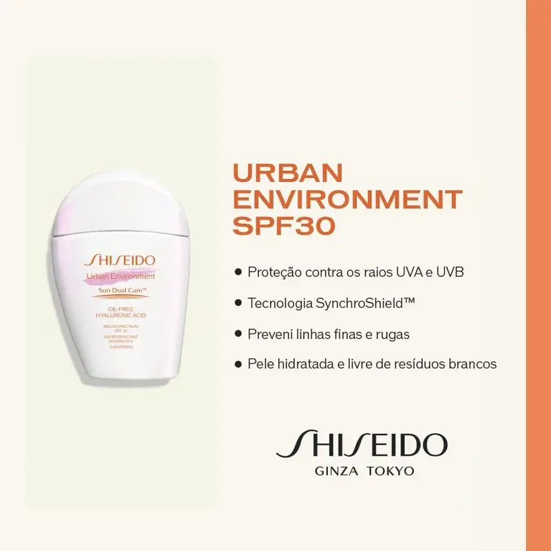 Protetor Solar Facial Urban Environment Age Defense Oil-Free SPF30 Shiseido 30ml - Imagem 3
