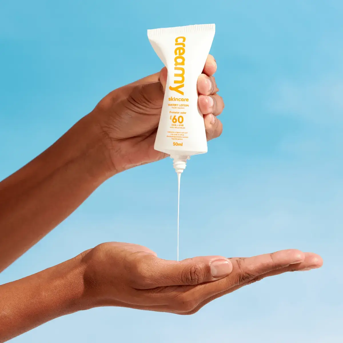 Protetor Solar Facial Watery Lotion FPS 60 Creamy 50ml - Imagem 4