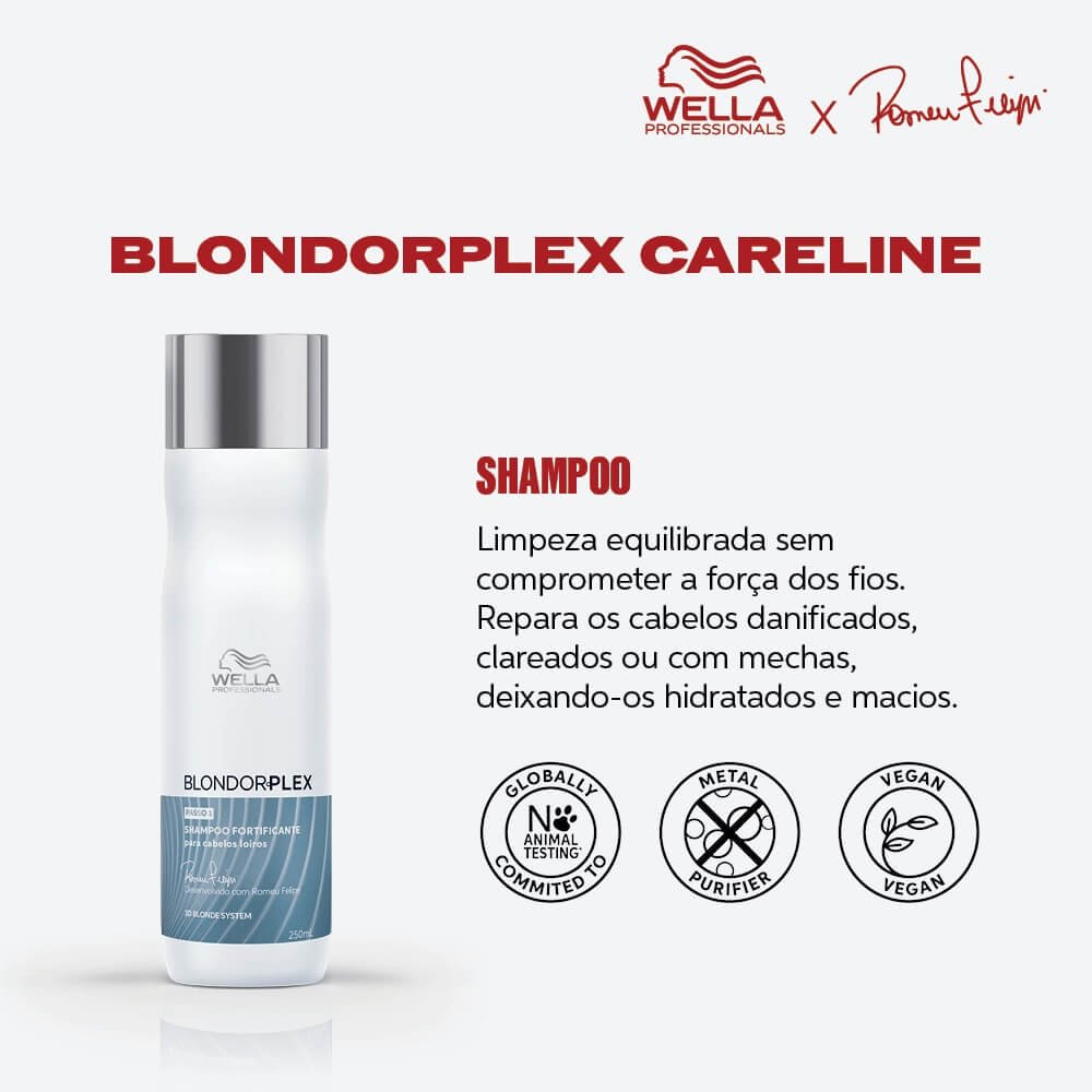 Shampoo Fortificante Blondorplex Wella Professionals 250ml - Imagem 3