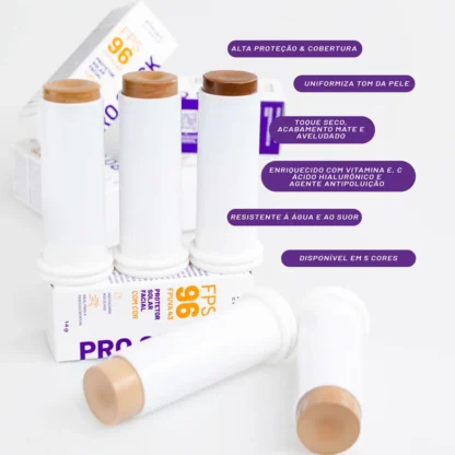 Protetor Solar em Bastão com Cor Pro Stick FPS96 Pink Cheeks 14g - Image 2