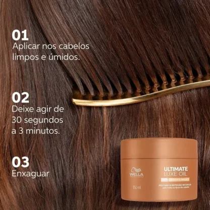 Máscara Capilar Ultimate Luxe Oil Wella Professionals 150ml - Imagem 3