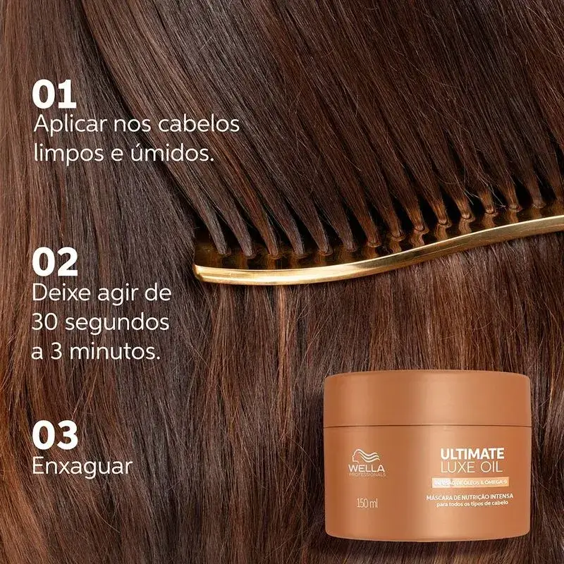 Máscara Capilar Ultimate Luxe Oil Wella Professionals 150ml - Imagem 3