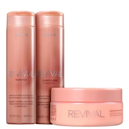 Kit Shampoo 250ml + Condicionador 250ml + Máscara 200g Revival Braé