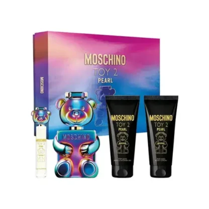 Kit Feminino Moschino Toy 2 Pearl Eau de Parfum 100ml + loção corporal 100ml + gel de banho 100ml + Travel Size 10ml