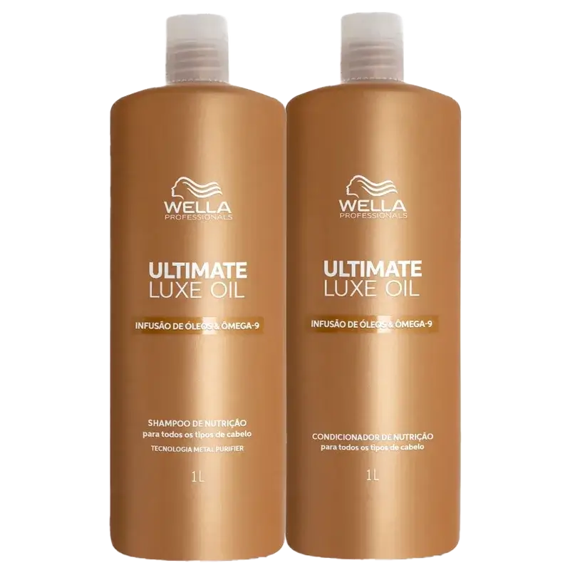 Kit Shampoo 1 Litro + Condicionador 1 Litro Ultimate Luxe Oil Wella Professionals