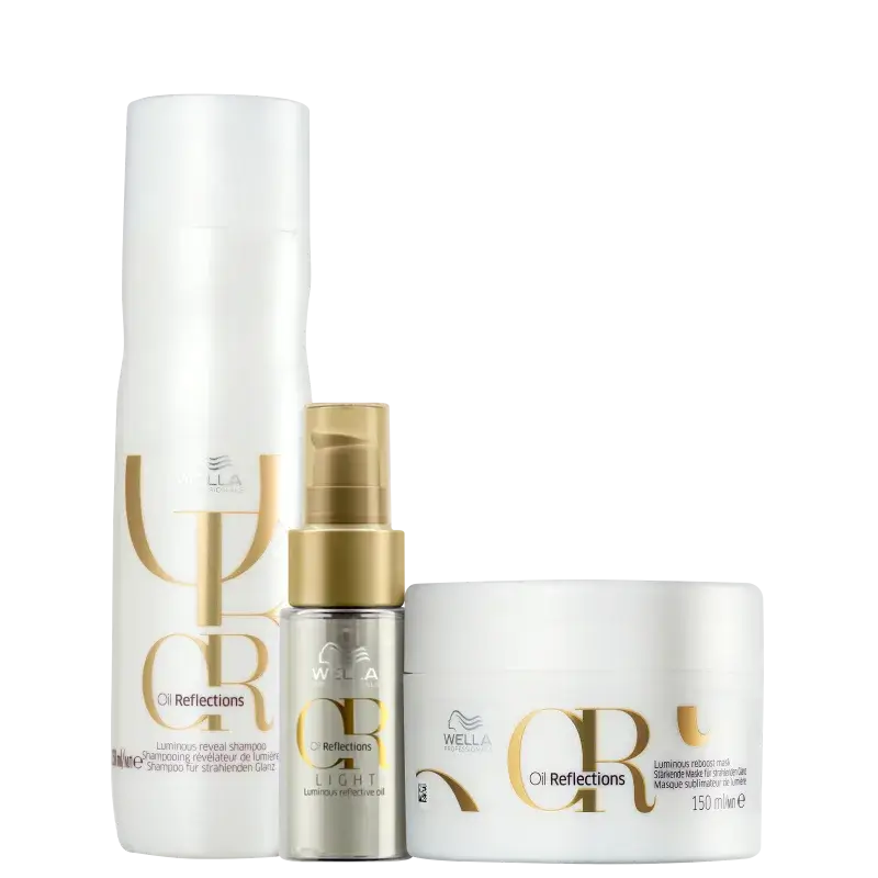 Kit Shampoo 250ml + Máscara 150ml + Óleo 30ml Oil Reflections Wella Professionals