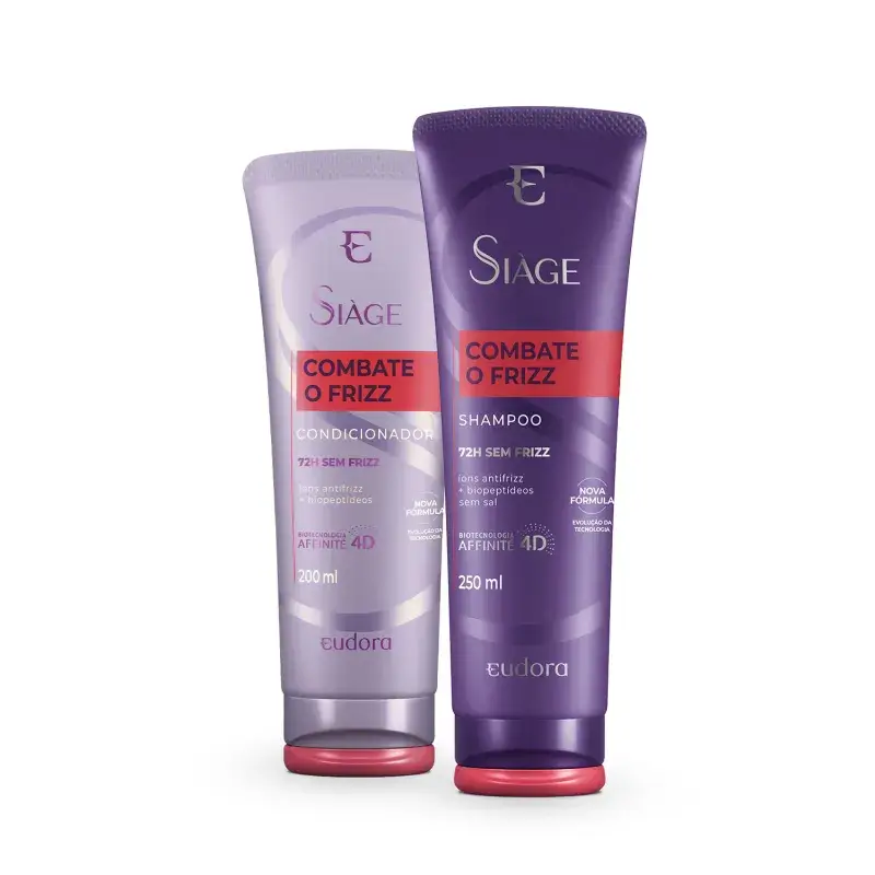 Kit Shampoo 250ml + Condicionador 200ml Combate o Frizz Siàge Eudora