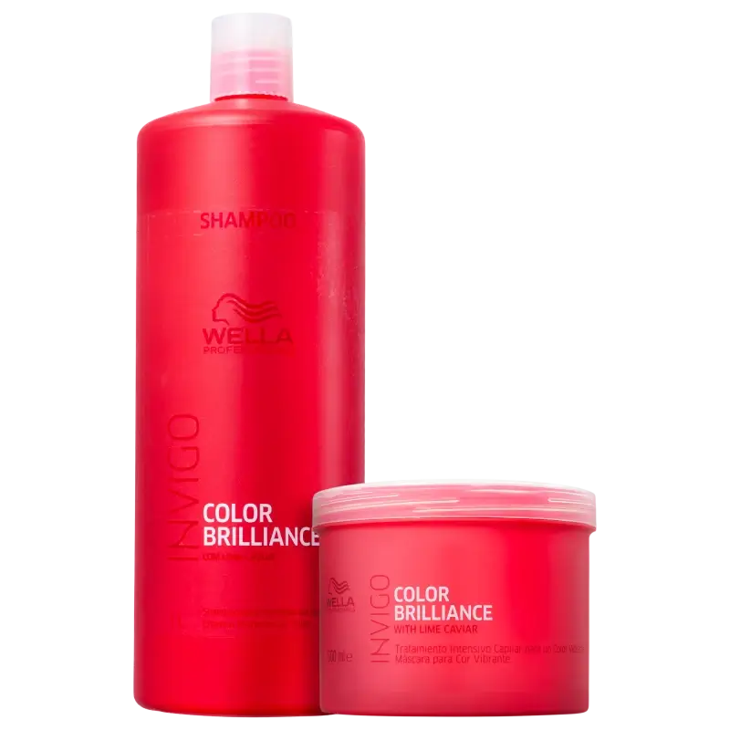 Kit Shampoo 1 Litro + Máscara 500ml Invigo Color Brilliance Wella Professionals