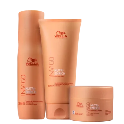 Kit Shampoo 250ml + Condicionador 200l + Máscara 150ml Invigo Nutri-Enrich Wella Professionals