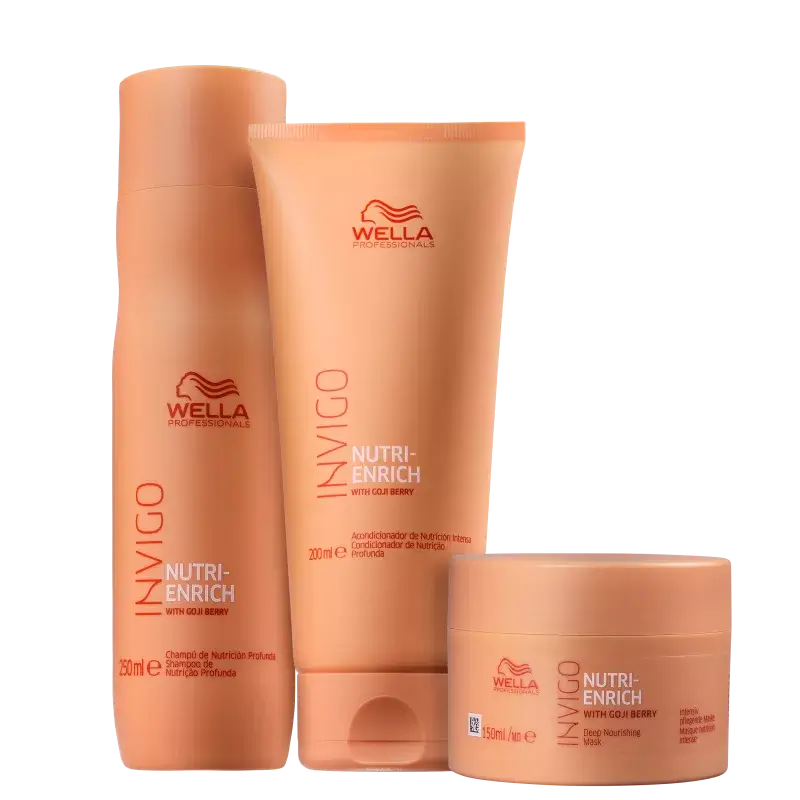 Kit Shampoo 250ml + Condicionador 200l + Máscara 150ml Invigo Nutri-Enrich Wella Professionals