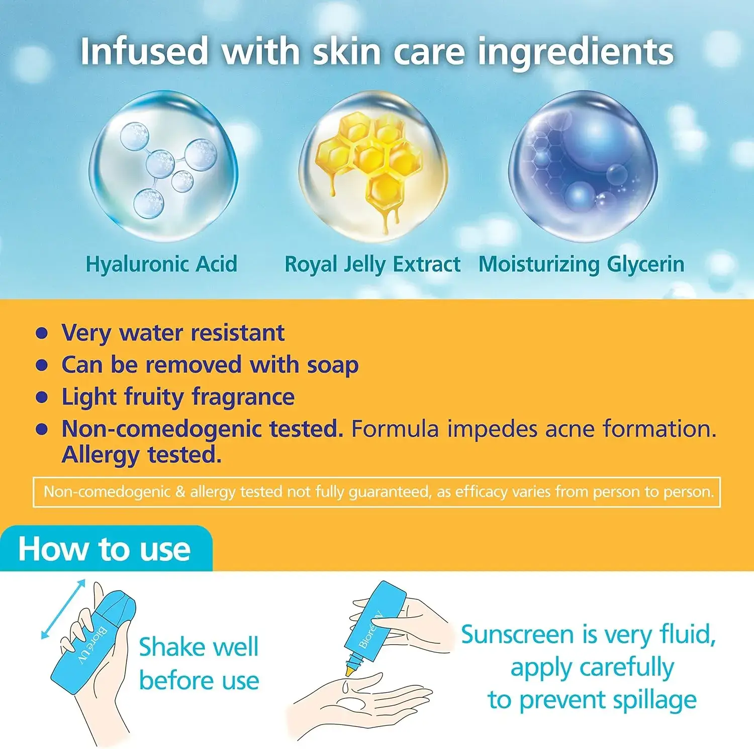 Protetor Solar Facial UV Aqua Rich Aqua Protect Lotion FPS50 Bioré 70ml - Imagem 4