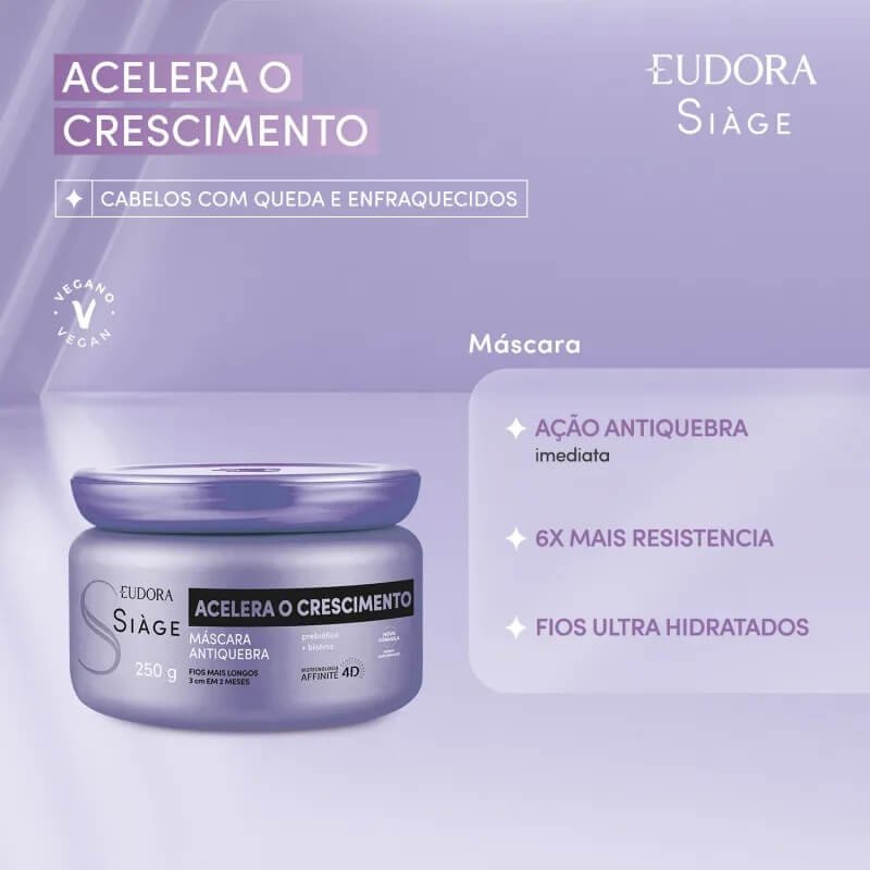 Máscara Acelera Crescimento Siàge Eudora 250g - Imagem 2