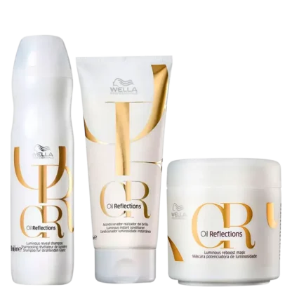 Kit Shampoo 250ml + Condicionador 200ml + Máscara 150ml Oil Reflections Wella Professionals