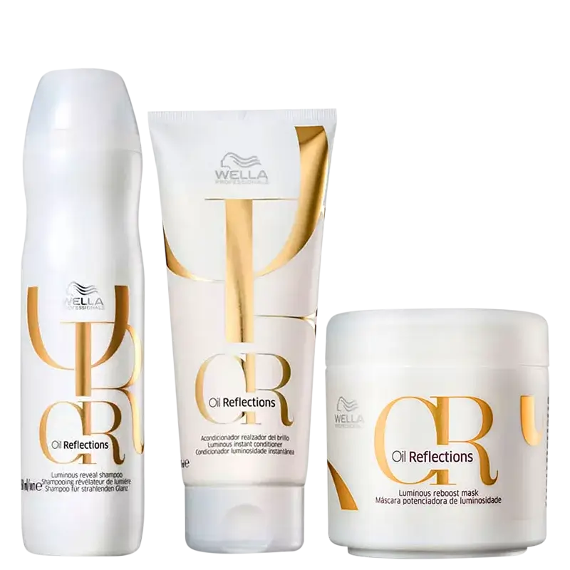 Kit Shampoo 250ml + Condicionador 200ml + Máscara 150ml Oil Reflections Wella Professionals