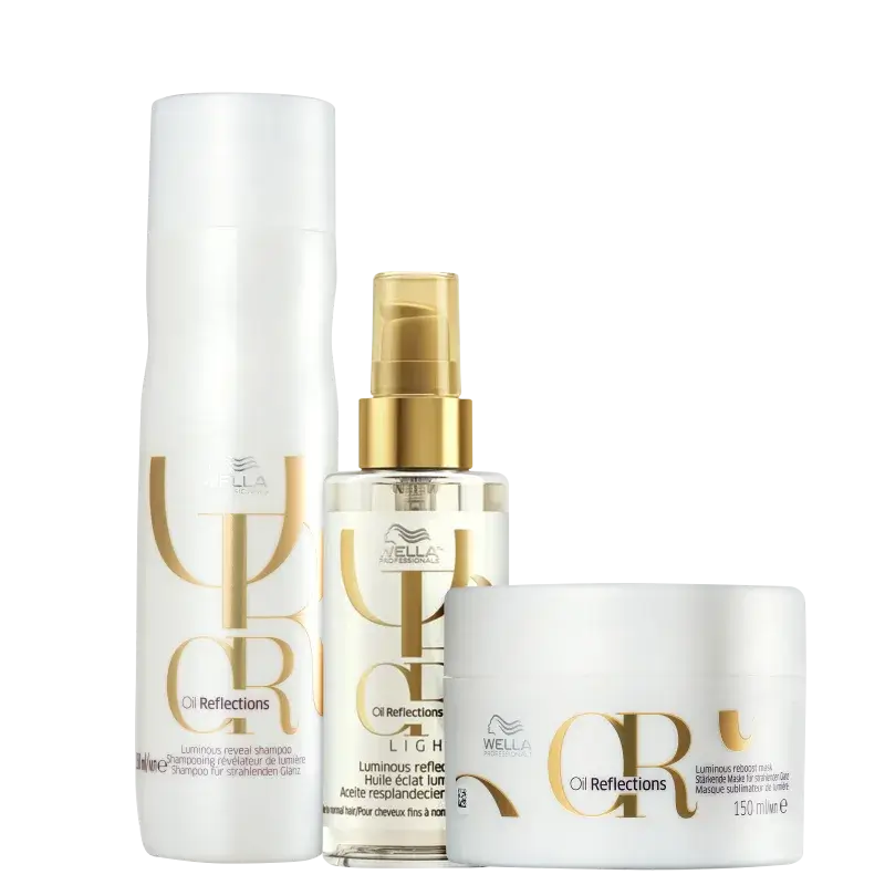 Kit Shampoo 250ml + Máscara 150ml + Óleo 100ml Oil Reflections Wella Professionals
