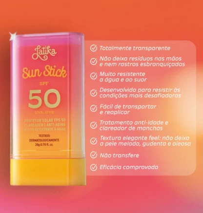 Protetor Solar Sun Stick FPS 50 Latika 20g - Imagem 5