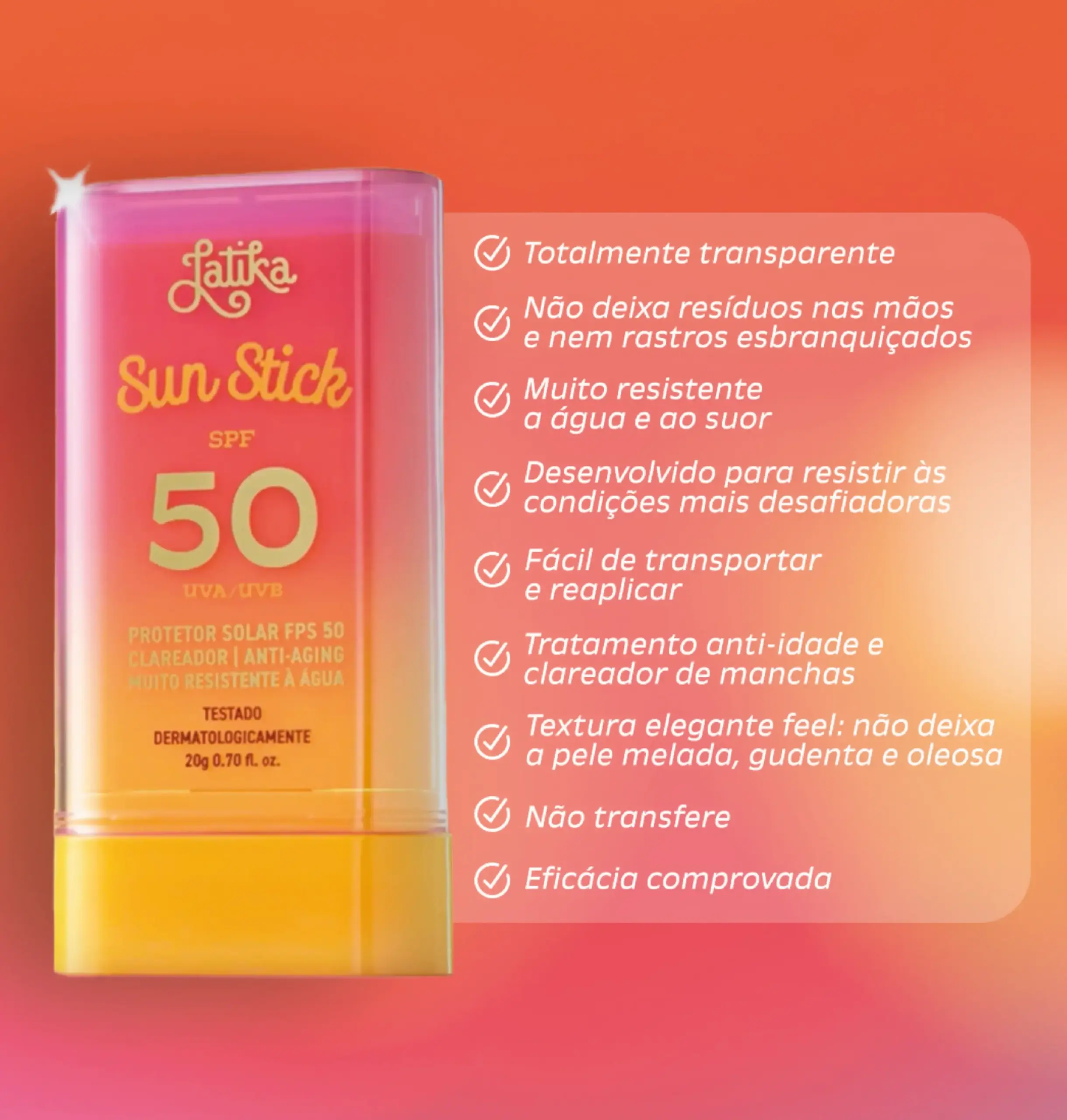 Protetor Solar Sun Stick FPS 50 Latika 20g - Imagem 5