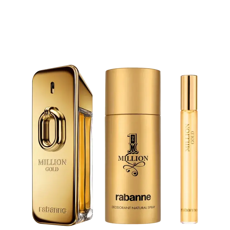 Kit Masculino Million Gold Rabanne Eau de Parfum Intense 100ml - Imagem 2