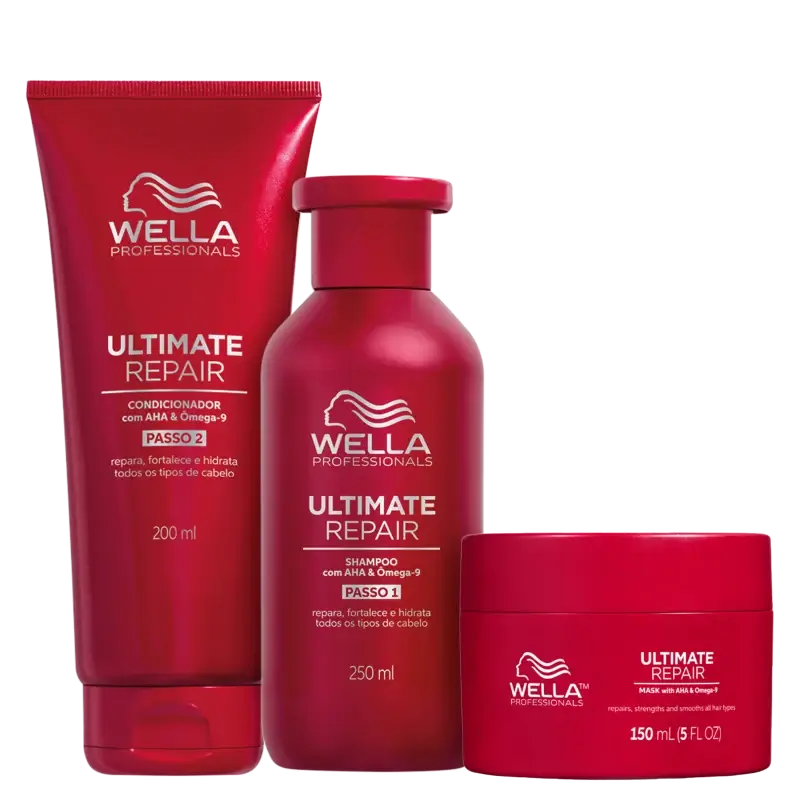 Kit Ultimate Repair Shampoo 250ml + Condicionador 200ml + Máscara 150g Wella Professionals
