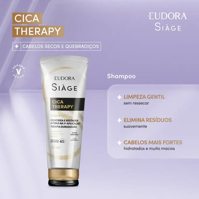 Shampoo Cica Therapy Siàge Eudora 250ml - Imagem 2