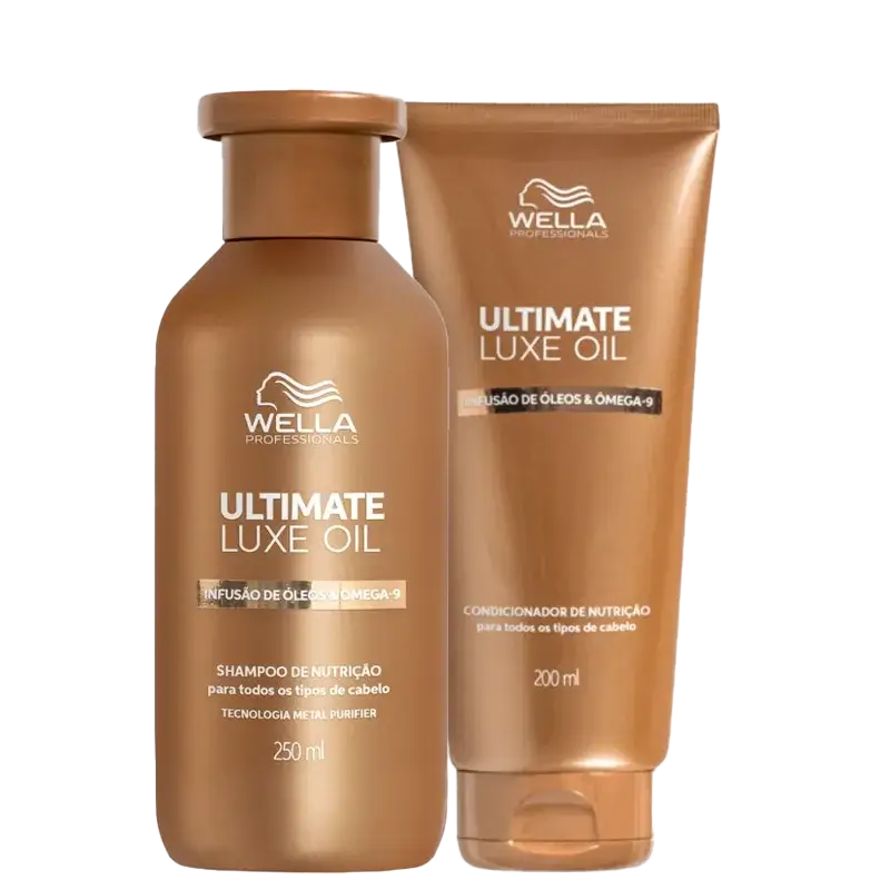 Kit Shampoo 250ml + Condicionador 200ml Ultimate Luxe Oil Wella Professionals