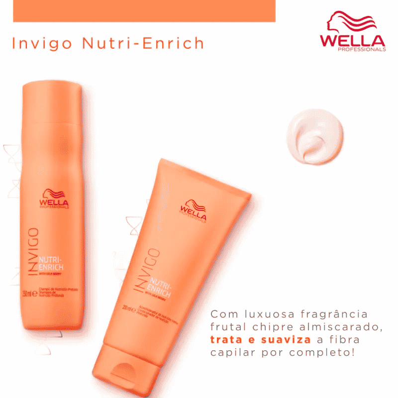 Kit Shampoo 250ml + Condicionador 200l Invigo Nutri-Enrich Wella Professionals - Imagem 2