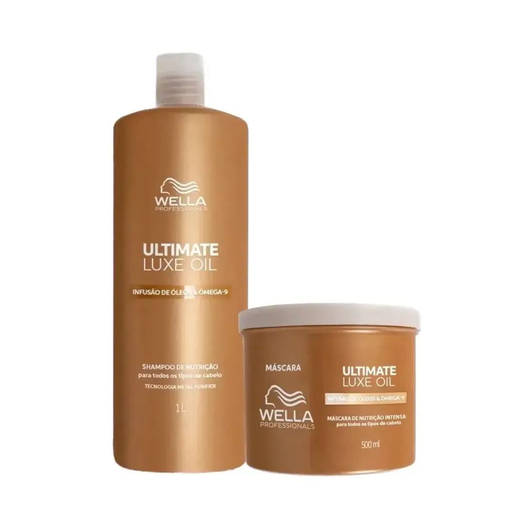 Kit Shampoo 1 Litro + Máscara 500ml Ultimate Luxe Oil Wella Professionals