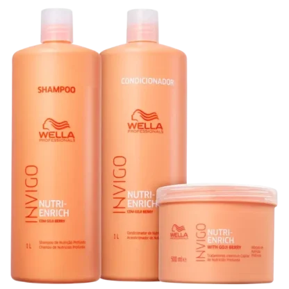 Kit Shampoo 1L + Condicionador 1L + Máscara 500ml Invigo Nutri-Enrich Wella Professionals