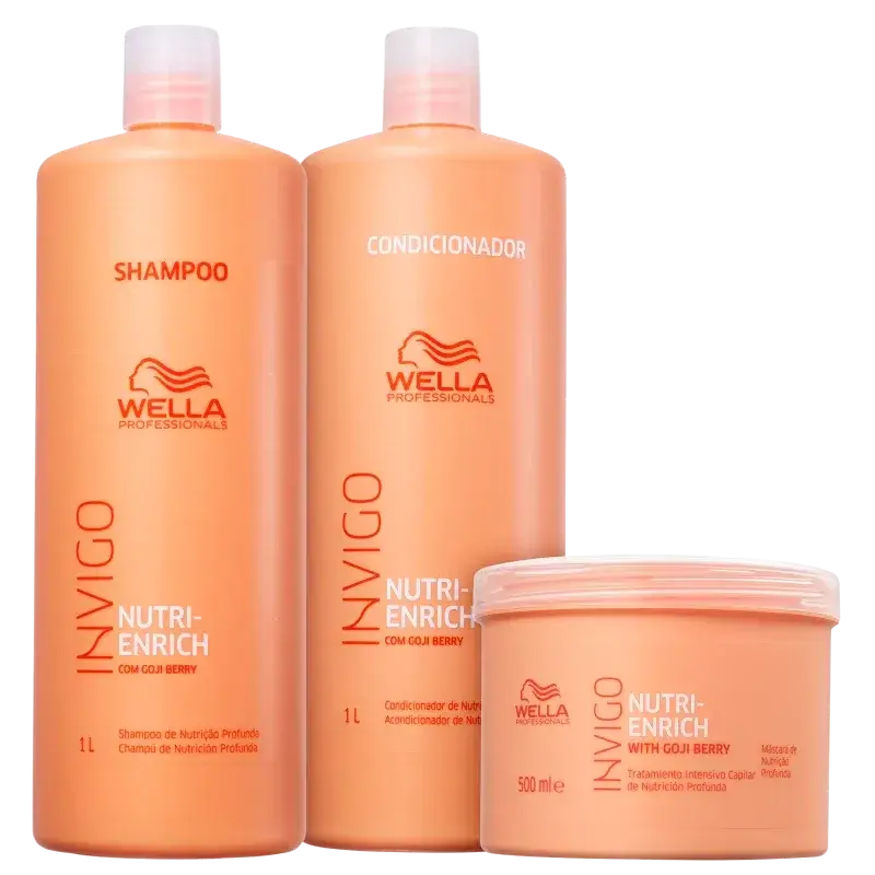 Kit Shampoo 1L + Condicionador 1L + Máscara 500ml Invigo Nutri-Enrich Wella Professionals