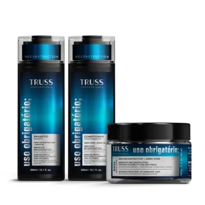 Kit Shampoo 300ml + Condicionador 300ml + Máscara 180g Uso Obrigatório Truss