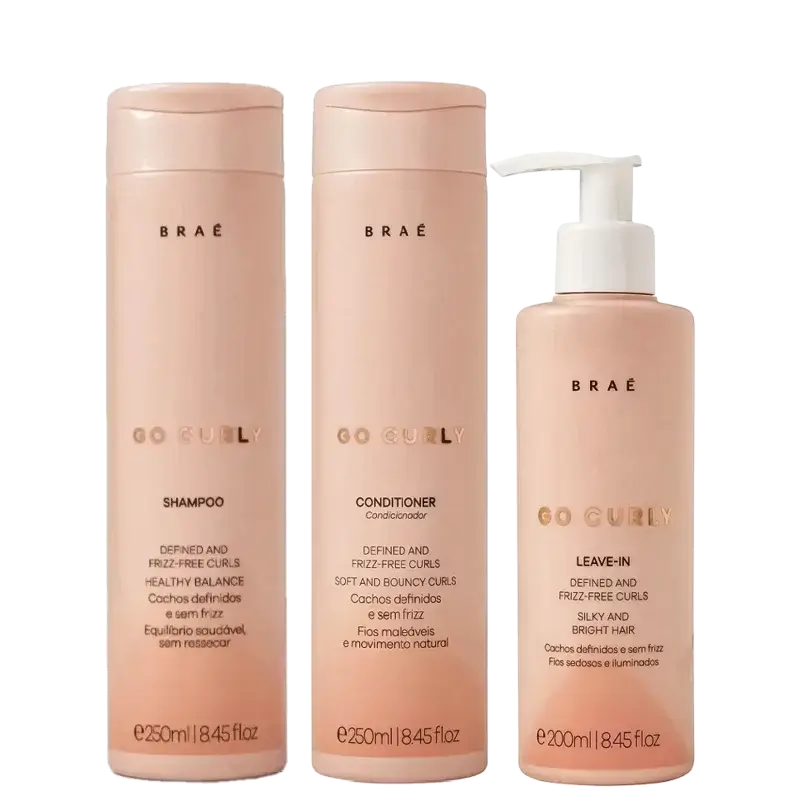 Kit Shampoo 250ml + Condicionador 250ml + Leave-in 200ml Go Curly Braé