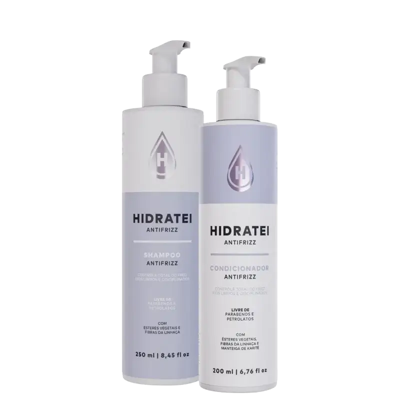 Kit Shampoo 250ml + Condicionador 200ml Antifrizz Hidratei