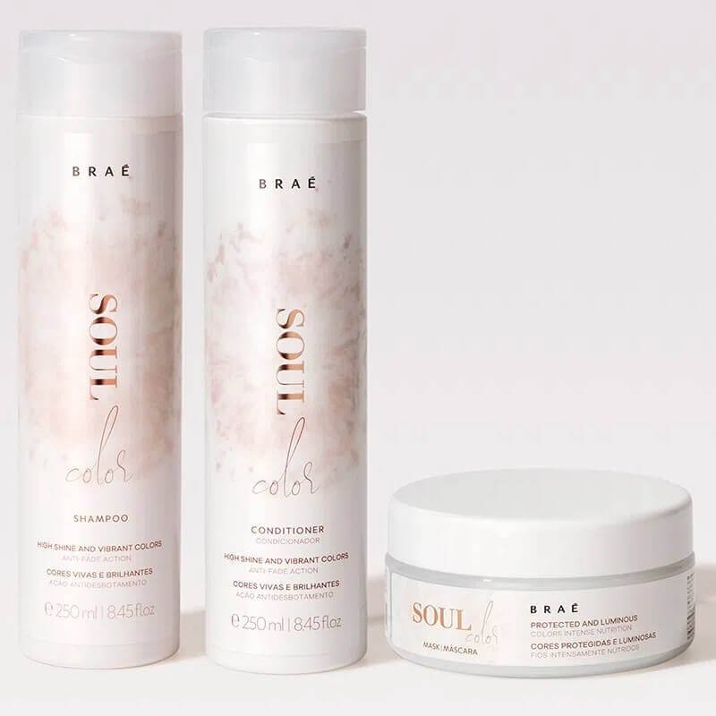 Kit Shampoo 250ml + Condicionador 250ml + Máscara 200g Soul Color Braé