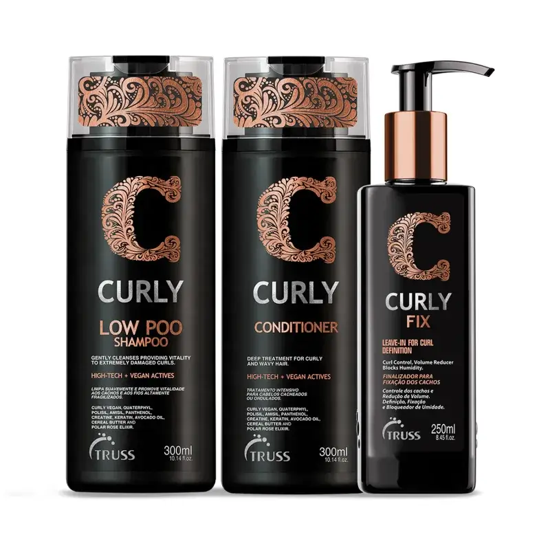 Kit Shampoo 300ml + Condicionador 300ml + Leave-in 250ml Curly Truss
