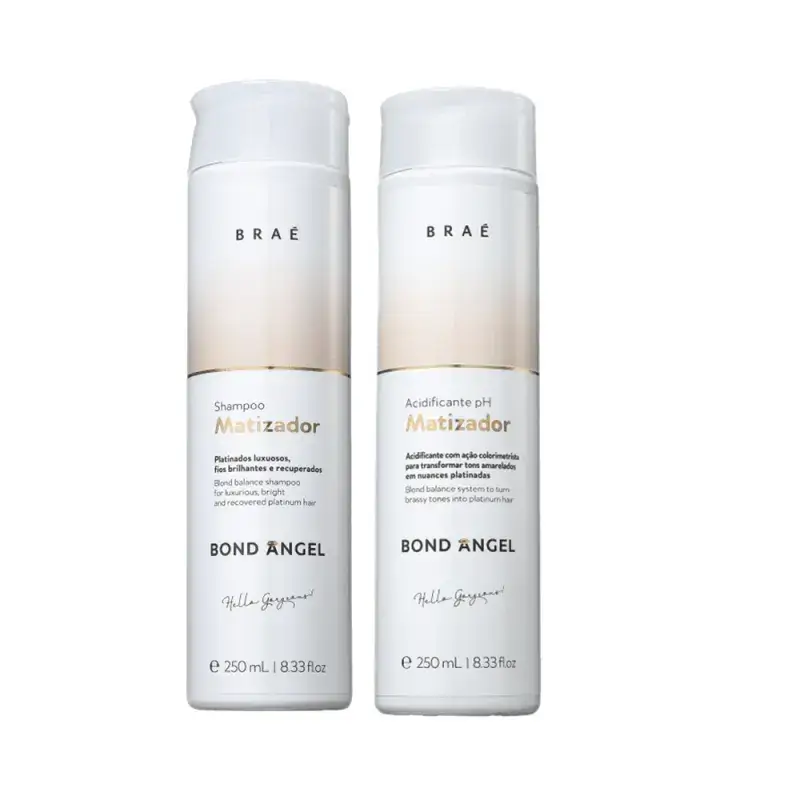 Kit Shampoo 250ml + Condicionador Acidificante 250ml Bond Angel Matizador Braé